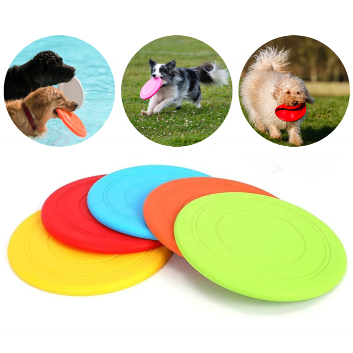 Pet dog silicone toy frisbee training interactive toy pet supplies frisbee