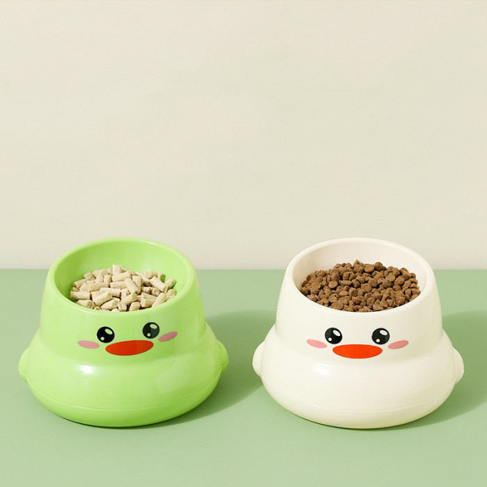 Pet bowl, high leg, diagonal neck guard, large mouth to prevent overturning injury, cat food bowl, cat bowl, pet supplies