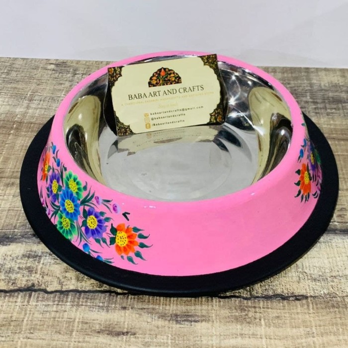 Stainless steel pet bowl, hand-painted pet bowl for dog feeding