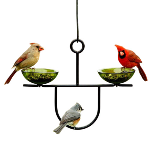 The popular decorative bird feeder rod is made of metal dead matte black, allowing you to attract more birds and easily place an additional bird feeder