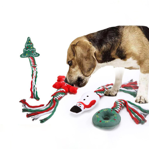 Christmas gifts: plush pet chewing toys, teeth cleaning, molar bite training, interactive, unbreakable dog toys, cute cat play toys
