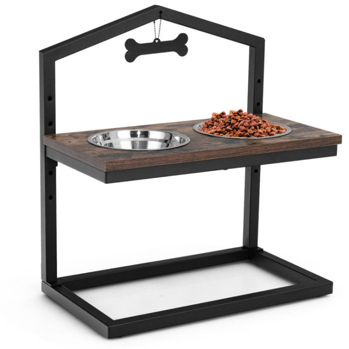 The metal frame high-rack feeder pet bowl will be the ideal choice to accompany your pet as it grows up. Maintain a good eating posture