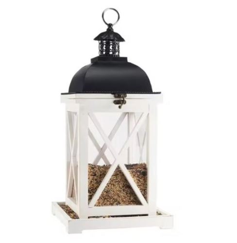 Wooden hanging bird feeder, glass brown natural finish, suitable for garden bird feeders and bulk bird seed best-selling products