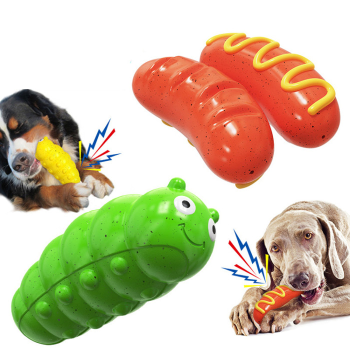 2024 Smart interactive pet products: Squeaky dog chewing gum teething Stick, chewy hot dog toy