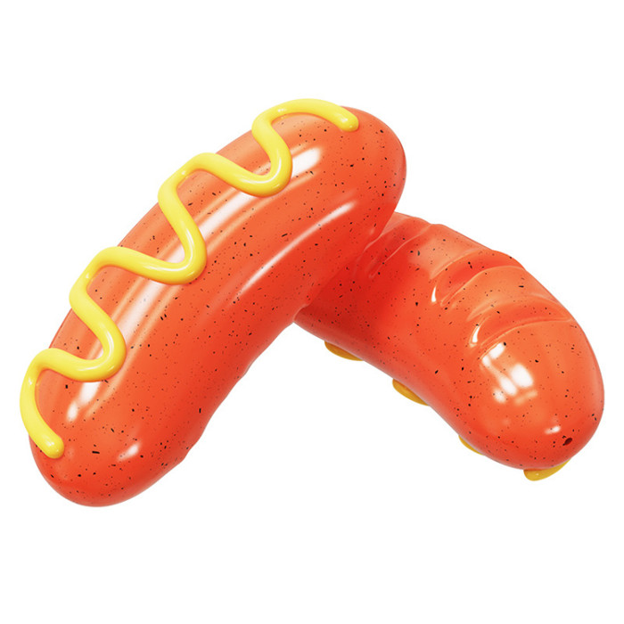 2024 Smart interactive pet products: Squeaky dog chewing gum teething Stick, chewy hot dog toy