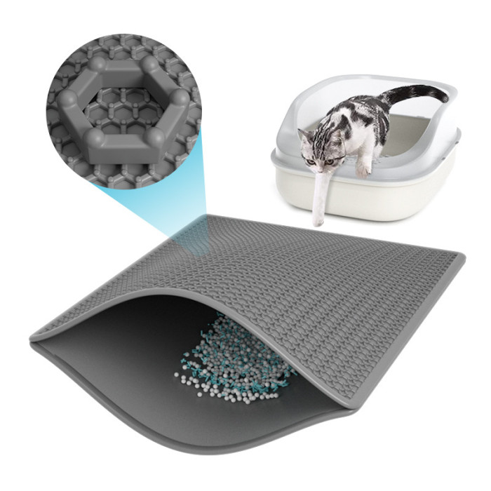 Waterproof pet cat litter pad, double-layer pet cat litter box pad, anti-slip sand cat pad, washable mattress cleaning pad product