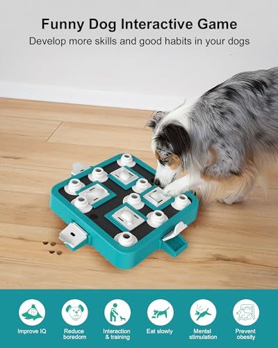 Dog Puzzle Toys, Level 3 in 1 Interactive Dog Toys for Boredom, Funny Feeding Toy for IQ Training Brain Stimulating, Treat Dispenser Dog Toy for Large Medium Small Dogs