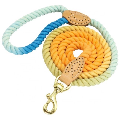 High-quality custom cotton rope dog skin strap, colorful pet training tools, premium leather manufacturer, direct wholesale best