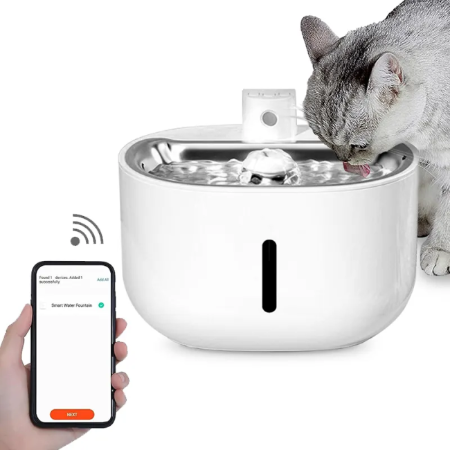 Automatic 3L smart wireless cat and dog water dispenser feeder application control automatic pet water dispenser with application monitor