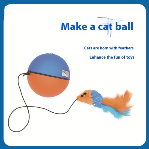 Automatic cat toy ball, smart electric roller ball, pet products, cat self-entertainment, chewable and durable