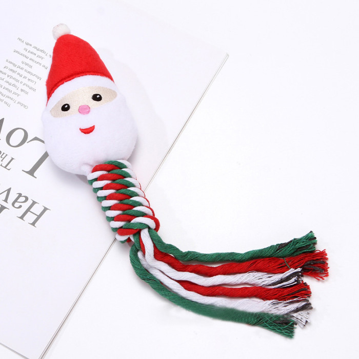 Christmas gifts: plush pet chewing toys, teeth cleaning, molar bite training, interactive, unbreakable dog toys, cute cat play toys