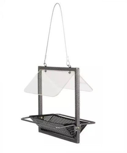 Wholesale and sale of bird feeders, metal two-color shelves with silver-plated hanging decoration, handmade bird feeders for home gardens