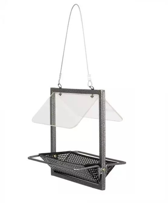 Wholesale and sale of bird feeders, metal two-color shelves with silver-plated hanging decoration, handmade bird feeders for home gardens