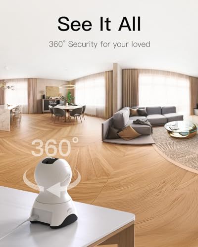 VIMTAG 2.5K Pet Camera - Baby Monitor with 5G/2.4G WiFi, Security Camera Indoor with Phone App for Home/Dog/Cat, 360° View, Night Vision, Motion Tracking & Alerts, Works with Alexa, Cloud/SD Storage