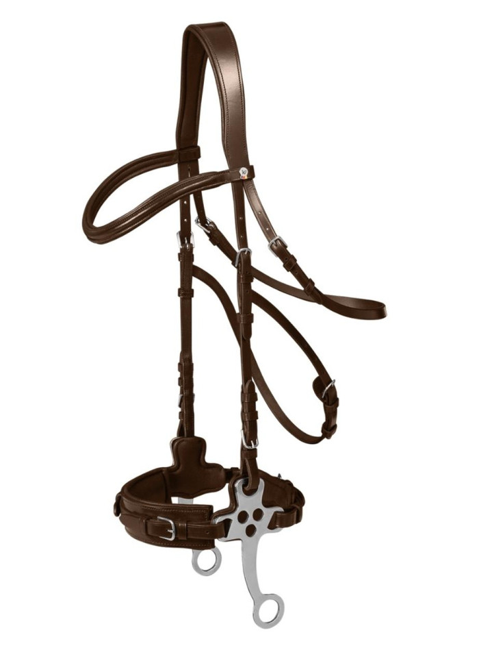 Hackamore brdle Durable woven leather racing belt walking training Medium pet supplies Heavy intelligent tasks