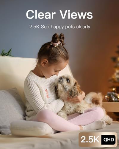 VIMTAG 2.5K Pet Camera - Baby Monitor with 5G/2.4G WiFi, Security Camera Indoor with Phone App for Home/Dog/Cat, 360° View, Night Vision, Motion Tracking & Alerts, Works with Alexa, Cloud/SD Storage