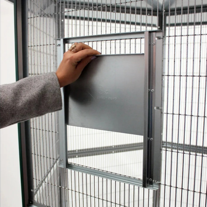 Gycpet galvanized hexagonal aviary, easy to assemble with large grid doors for homes and parks/gardens