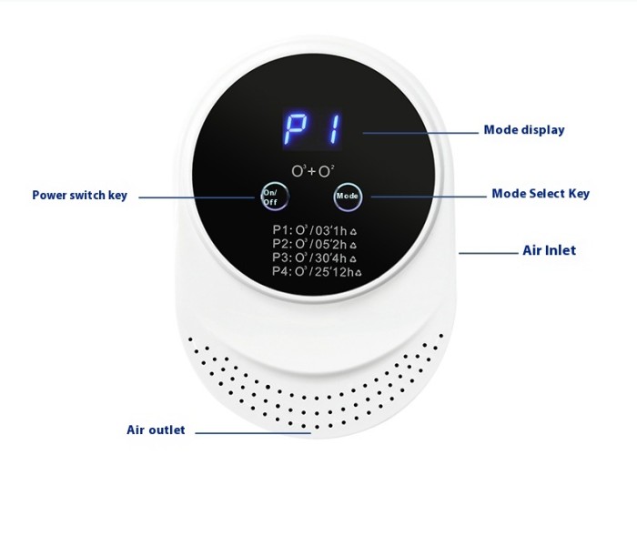 Air ozone generator with touch screen, smart air purifier for pet houses, deodorant and deodorant, suitable for cat litter rooms and cat products
