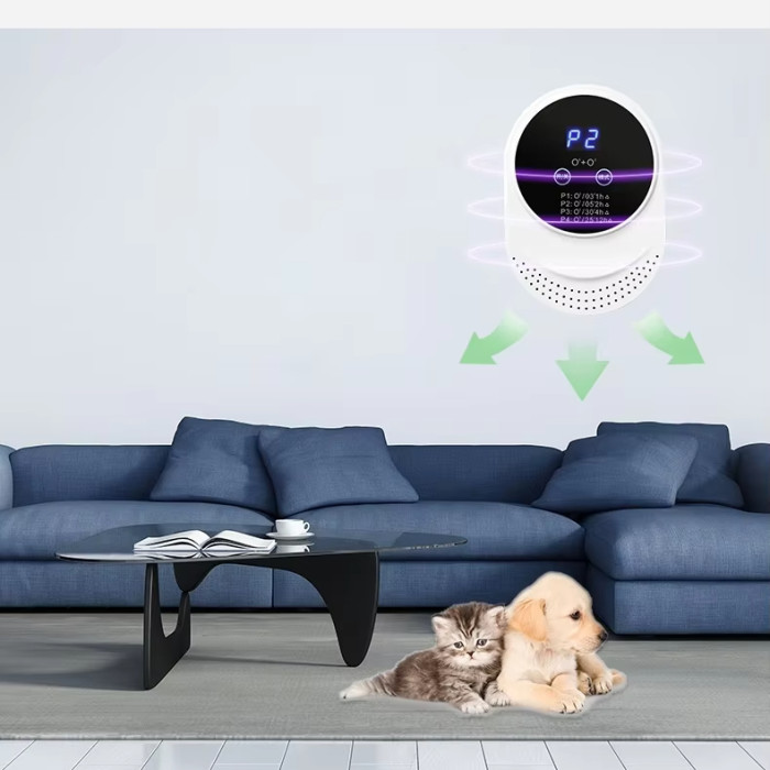 Air ozone generator with touch screen, smart air purifier for pet houses, deodorant and deodorant, suitable for cat litter rooms and cat products