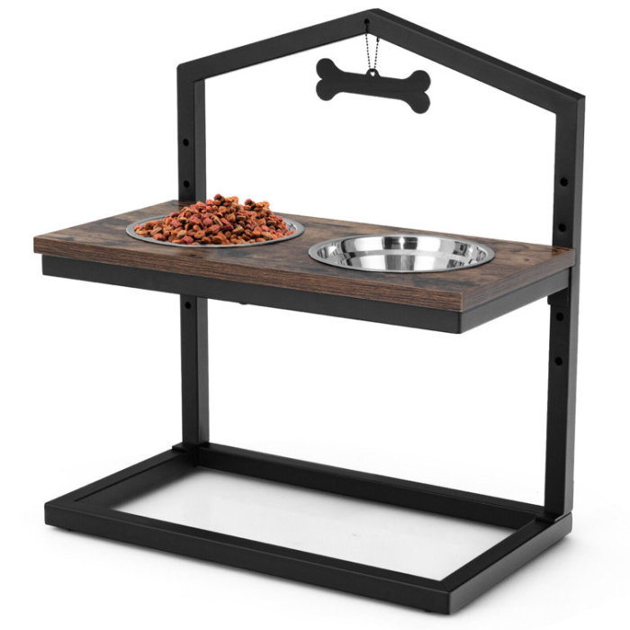The metal frame high-rack feeder pet bowl will be the ideal choice to accompany your pet as it grows up. Maintain a good eating posture