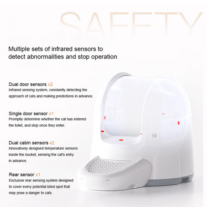 Automatic pet litter box, electronic self-cleaning semi-enclosed pet tray, pet toilet, intelligent APP control