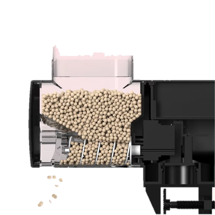 An automatic fish tank feeder with intelligent timing function, convenient for pet feeding and a consistent aquarium food distribution system