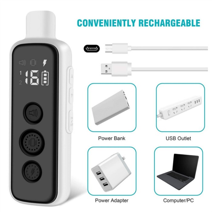 Patpet adjustable smart dog Trainer 3-mode 2000-foot control barking shock dog training collar with remote Ipx7 water resistance