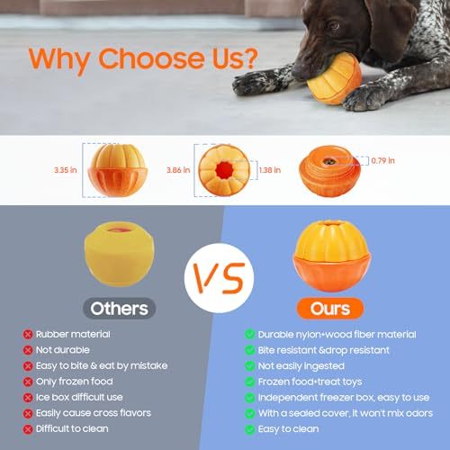 2 in 1 Frozen Treat Dog Toy,Treat Dispensing Indestructible,Chew Toys for Dogs,Interactive Dog Puzzle Toy,Slow Food Training,Relieve Boredom and Stimulating for Small Medium Large Dogs
