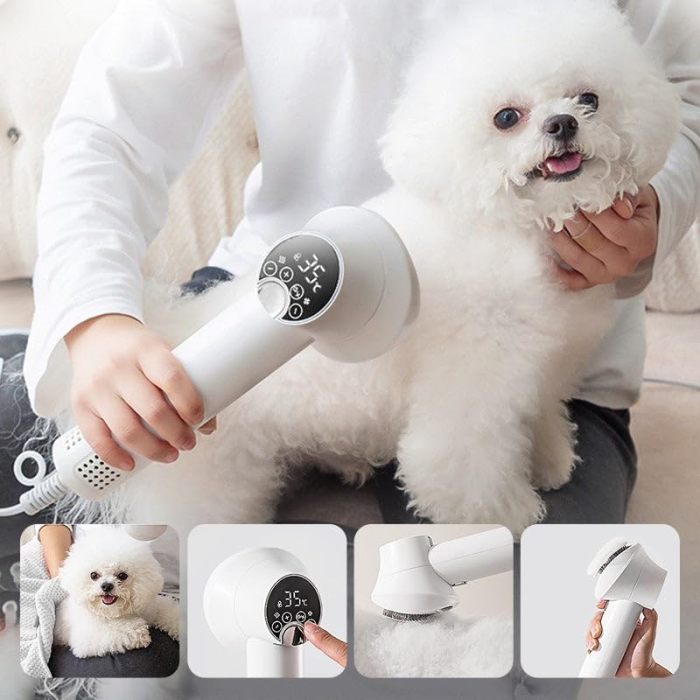 In 2025, we have newly designed a lightweight and portable light-emitting diode smart and quiet pet comb, a handheld blow-drying comb, and a two-in-one beauty product for cats and dogs