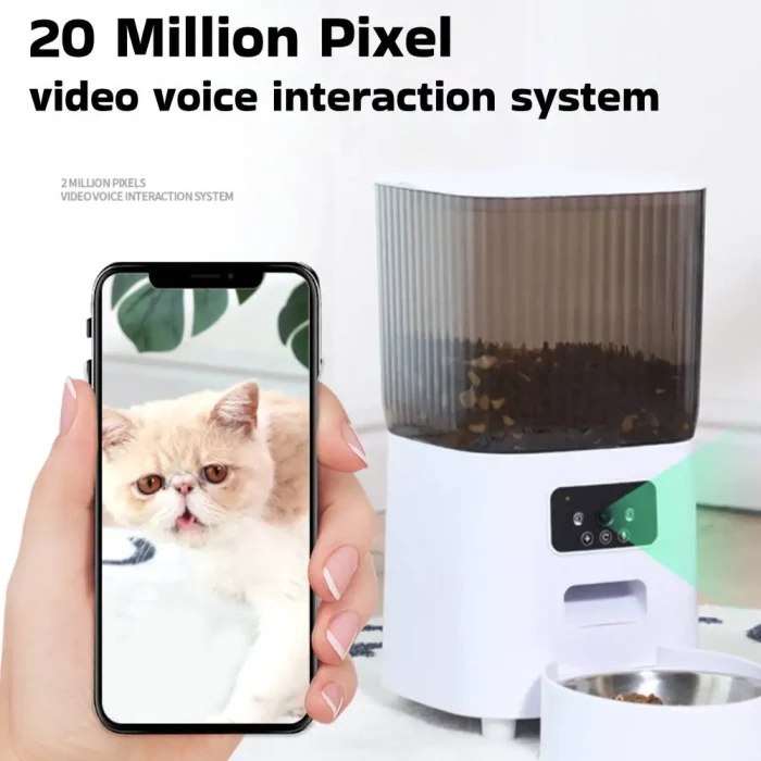 5L automatic feeder cat WiFi with camera high-definition intelligent interactive pet food dispenser timer stainless steel