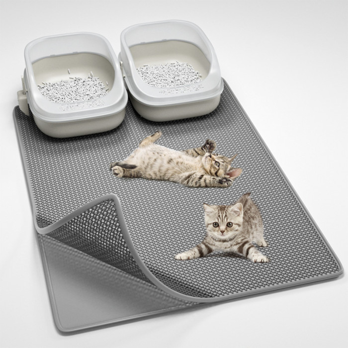 Waterproof pet cat litter pad, double-layer pet cat litter box pad, anti-slip sand cat pad, washable mattress cleaning pad product