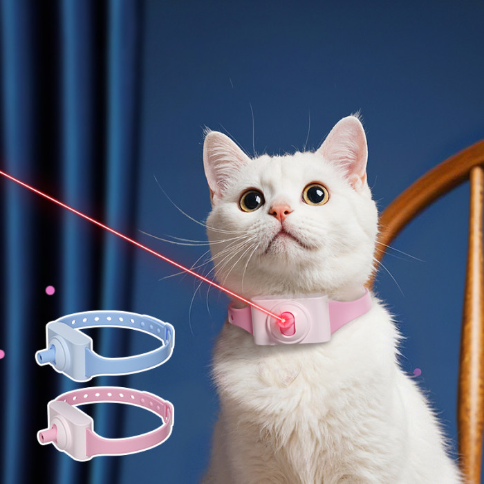 Manufacturer wholesale interactive cat laser collar toys 41 wide range adjustable loose laser collar cat play toys