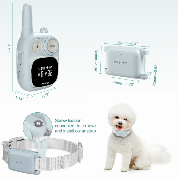 Adjustable smart dog trainer 3 mode 2000 feet control barking shock dog training collar with remote Ipx7 water resistance