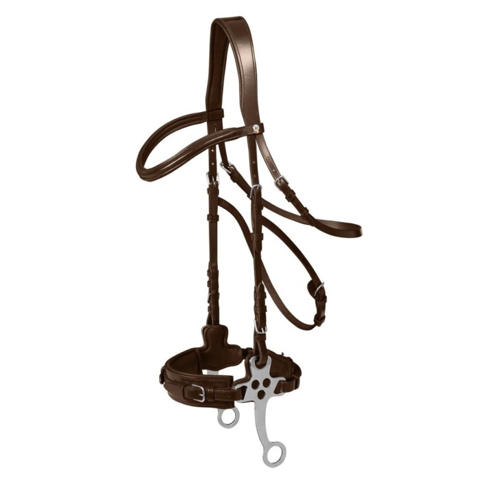 Hackamore brdle Durable woven leather racing belt walking training Medium pet supplies Heavy intelligent tasks