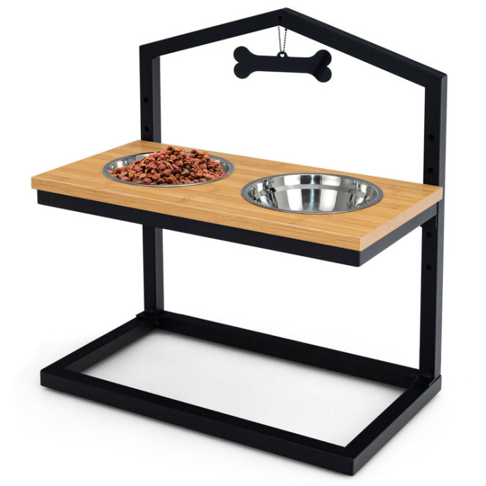 The metal frame high-rack feeder pet bowl will be the ideal choice to accompany your pet as it grows up. Maintain a good eating posture
