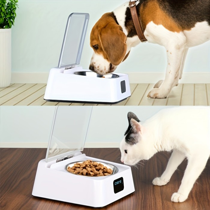 Programmable infrared sensor automatic lid opening portable travel car dog food dispenser