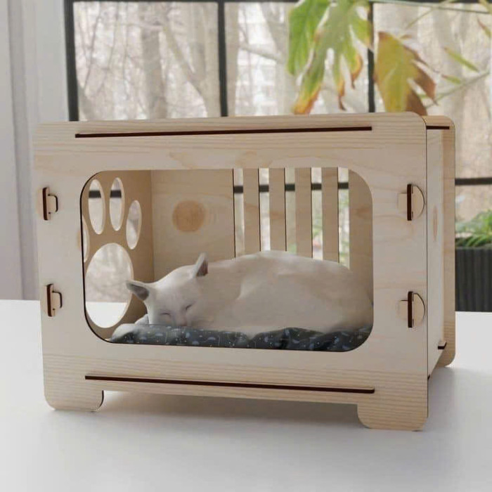Best products: Pet supplies, wooden cat houses, solid wood, eco-friendly wooden cardboard cat beds, discounted prices