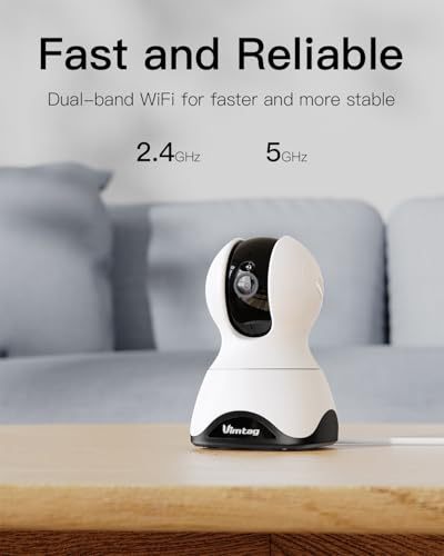 VIMTAG 2.5K Pet Camera - Baby Monitor with 5G/2.4G WiFi, Security Camera Indoor with Phone App for Home/Dog/Cat, 360° View, Night Vision, Motion Tracking & Alerts, Works with Alexa, Cloud/SD Storage