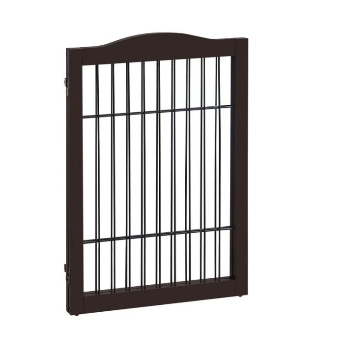 Customized floral design brown metal pet door security door border covering puppies and other pets family garden interior 2023