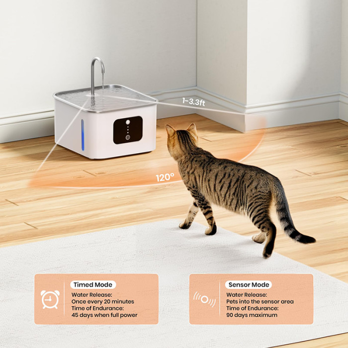 Automatic cat fountain pet drinking intelligent control timed water supply cat fountain water stainless steel OEM & ODM
