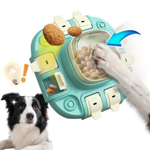Dog Puzzle Toy - Interactive Dog Slow Feeder & Treat Dispenser, Brain Training Game for Dogs of All Size