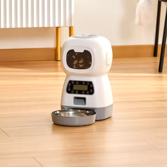 10s Smart pet feeder Tape recorder 3.5L Dry food dispenser Automatic wi-fi Cat and Dog feeder Portable Rechargeable food storage box