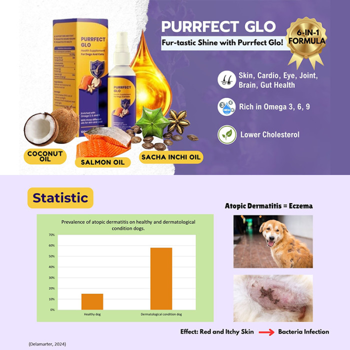 Private label OEM pet seasonal shedding solution Purrfect Glo enhances cats' skin and coat supplements