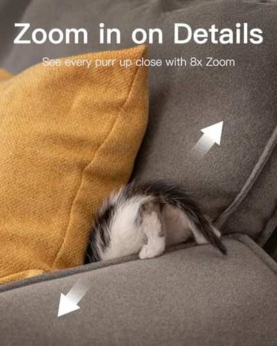 VIMTAG 2.5K Pet Camera - Baby Monitor with 5G/2.4G WiFi, Security Camera Indoor with Phone App for Home/Dog/Cat, 360° View, Night Vision, Motion Tracking & Alerts, Works with Alexa, Cloud/SD Storage