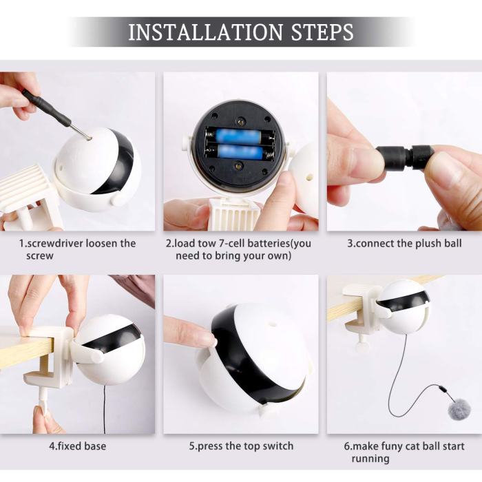 Upgraded automatic cat toy, new electric interactive pet toy with a ball, funny plastic silicone material, cat playing sports and dog