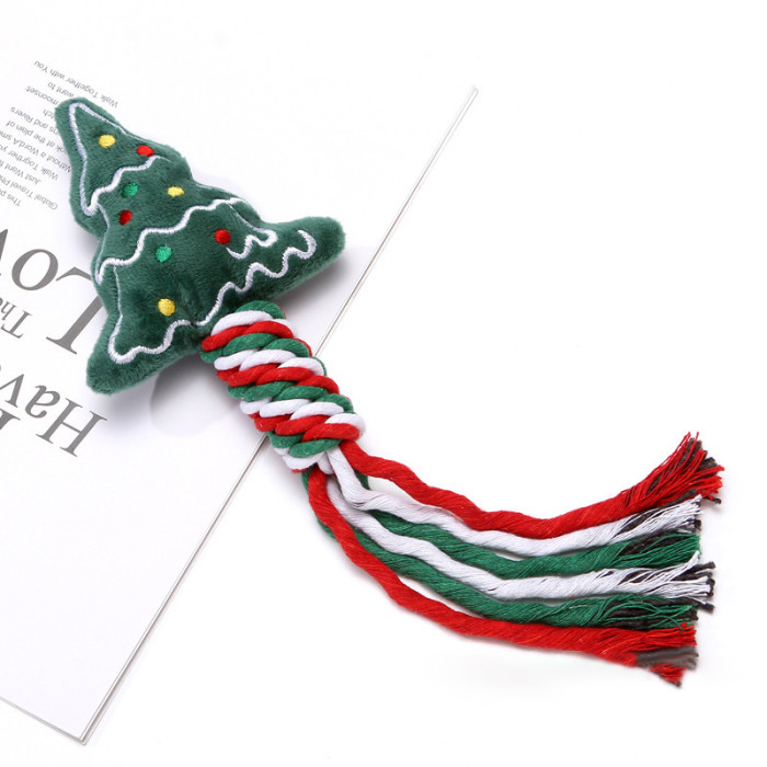 Christmas gifts: plush pet chewing toys, teeth cleaning, molar bite training, interactive, unbreakable dog toys, cute cat play toys