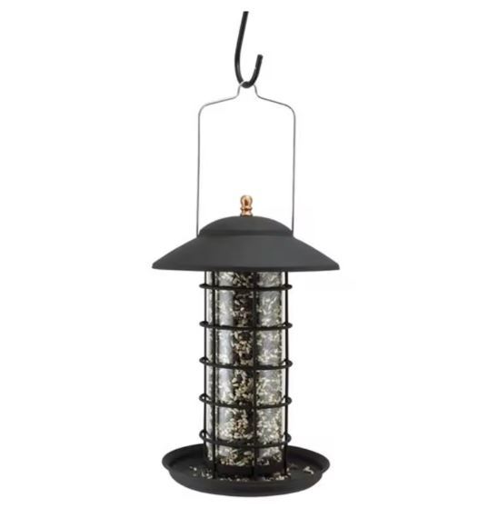 Wooden hanging bird feeder, glass brown natural finish, suitable for garden bird feeders and bulk bird seed best-selling products