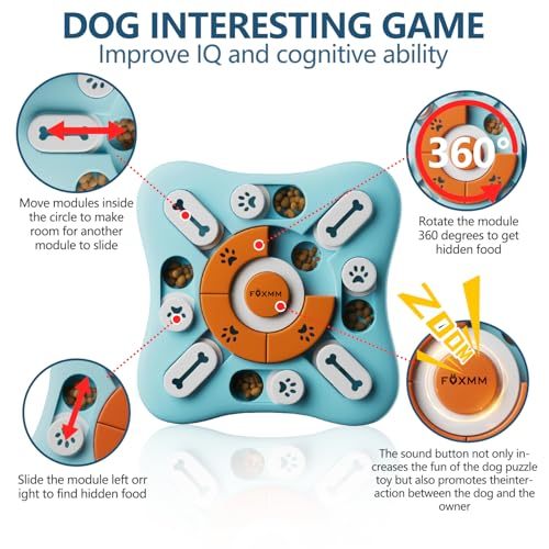 Interactive Dog Treat Puzzle Toys for IQ Training & Mental Stimulating,Fun Slow Feeder,Large Medium Small Dogs Enrichment Toys with Squeak Design