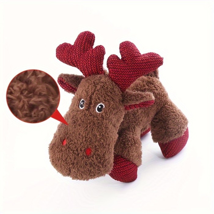 New best-selling Christmas gifts: reindeer plush pet products, anti-biting interactive cat toys, and indebreakable dog toys