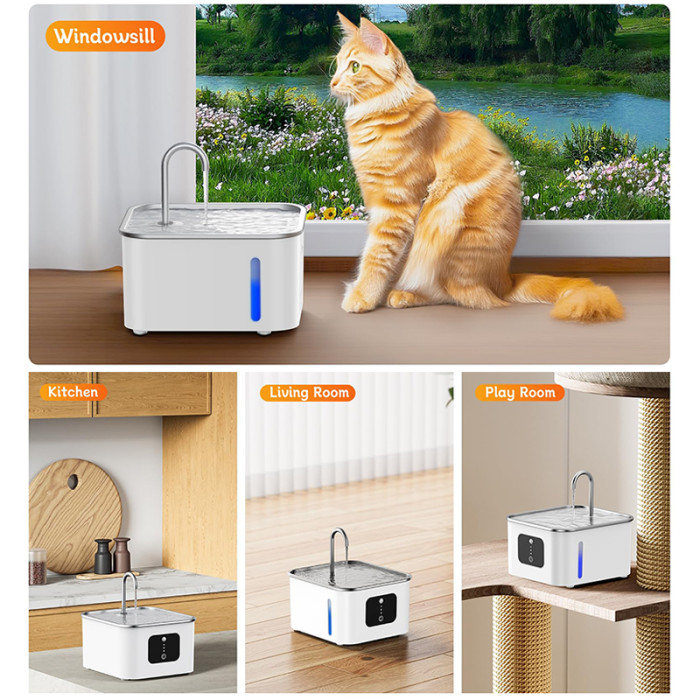 Automatic cat fountain pet drinking intelligent control timed water supply cat fountain water stainless steel OEM & ODM
